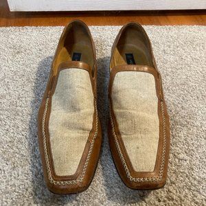 Mens Cognac and Tan Tweed Mezlan Loafers Size 14
